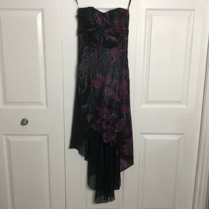 ❤️ S ❤️ NWT Dress Shimmer Purple Floral High Low Sweetheart Neck Spaghetti